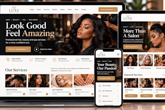 design barber shop website, hair salon website, hair stylist and spa website