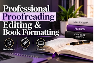 professionally proofread, format and edit your non fiction and fiction book