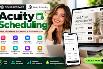 setup squarespace acuity scheduling, appointment booking and automation
