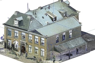scan topography revit bim model,laser scanning, with point cloud data processing