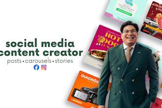 create facebook and instagram content posts carousels and stories