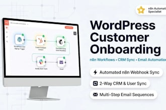 automate customer onboarding in wordpress via n8n, CRM sync and email workflows