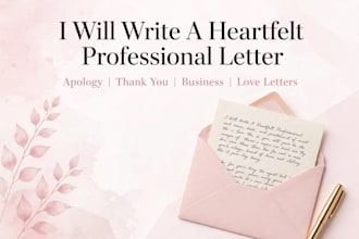 write a professional business apology thank you or heartfelt personal letter