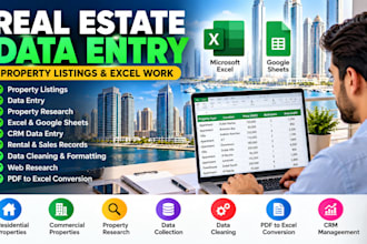 do real estate data entry property listings and web research