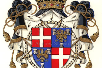 design coat of arms regal heraldic family crest logo