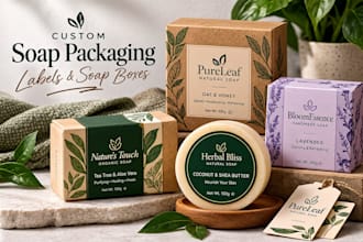 design custom soap packaging, labels and soap boxes