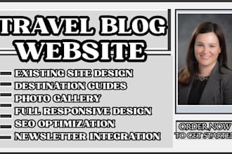 design a travel blog website, travel website, travel guide, and tourism website