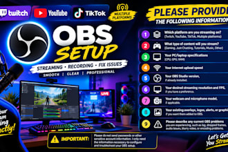 set up streame elements and obs for youtube twitch facebook and kick