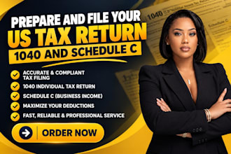 prepare and file your US tax return 1040 and schedule c