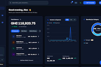 build a custom finance dashboard and expense tracker web app