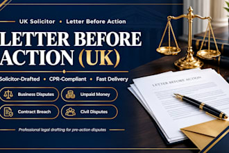 draft a UK letter before action for debt recovery and unpaid money