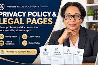 write a privacy policy, terms and conditions, and website legal pages