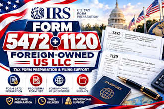 prepare form 5472 and pro forma form 1120 for foreign owned llc