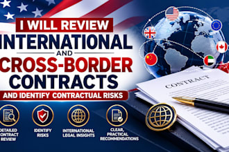review international and cross border contracts and identify contractual risks
