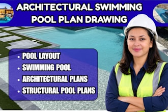 be architectural swimming pool plan permit  drawing with design