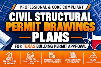 do civil structural permit drawings plans for texas gorgia city permit approval