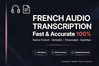 transcribe french audio to text accurately and fast