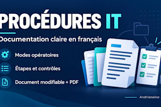 rediger vos procedures et modes operatoires informatiques en francais