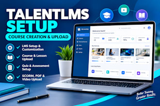 set up talentlms, upload courses, and customize your lms