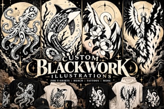 design custom blackwork t shirt art