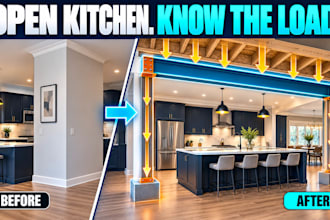 assess open concept kitchen wall removal loads