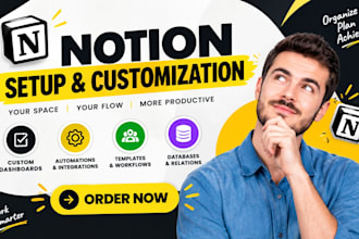 notion expert, custom notion template, dashboard, workspace and automation setup