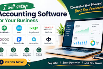 setup quickbooks xero sage intacct netsuite odoo freshbooks acumatica desktoppro