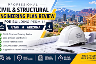 review civil and structural plans for utah and arizona building permits