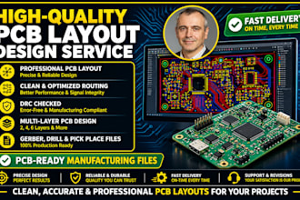 design pcb layout, routing, schematic and gerber files
