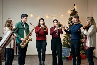 add live trumpet saxophone trombone flute and fiddle for your christmas music