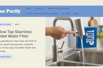 build water filter and water filtration shopify store