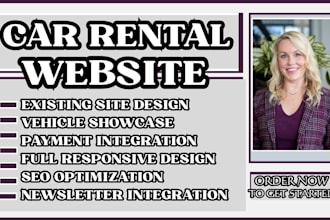 design a car rental website, vehicle hire, auto rental, vehicle business website