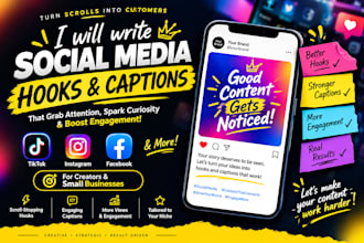 write engaging social media hooks and captions for your brand