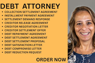 be your ny, ca, fl,tx,debt lawyer for debt negotiation and settlement agreements