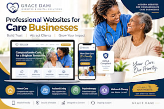 home care assisted living psychotherapy wellness therapy website logo flyers