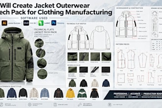 create jacket outerwerar tech pack clothing manufacturing