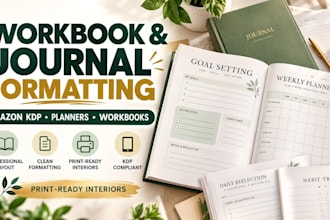 format your workbook journal or planner for amazon KDP