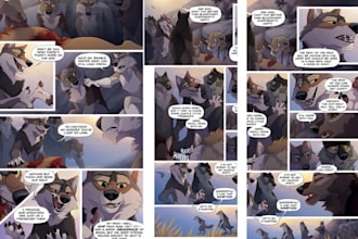 draw furry comic, comic book illustration, nsfw comic, vore art
