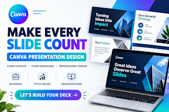 design a professional canva presentation and business slides