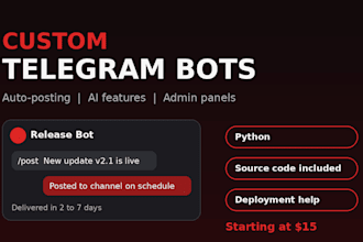 build a custom telegram bot for auto posting and automation