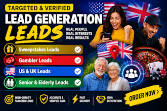 give premium sweeps leads, gambler leads, senior leads, usa leads