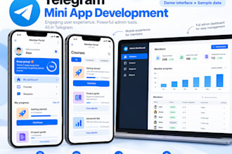 develop a telegram mini app with a responsive admin dashboard