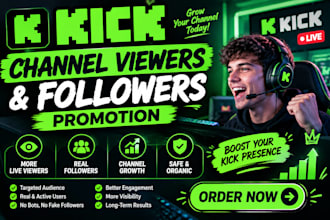 promote your kick channel viewers and followers promotion