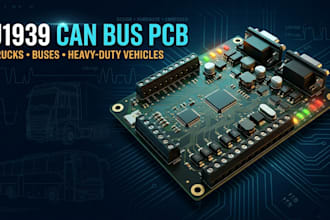 design j1939 can bus pcb for trucks, buses and heavy duty vehicles