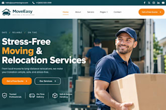 design wix moving company relocation services website request quote form