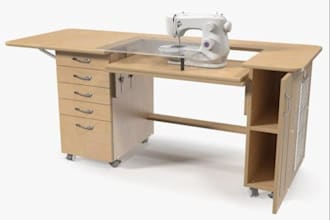 design tailor shop furniture, sewing tables and workstations in 3d cad