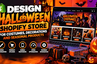 design halloween shopify store for costumes, decorations and seasonal products