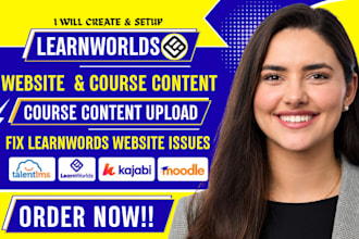 create learnworlds course content and build online course website on learnworlds