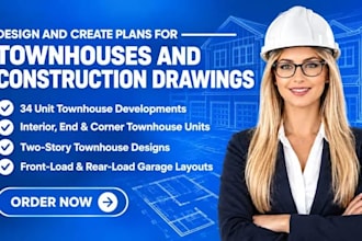 design townhouse plans and construction drawings in georgia