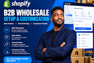 set up shopify b2b wholesale, bulk orders, tiered pricing and customer portals